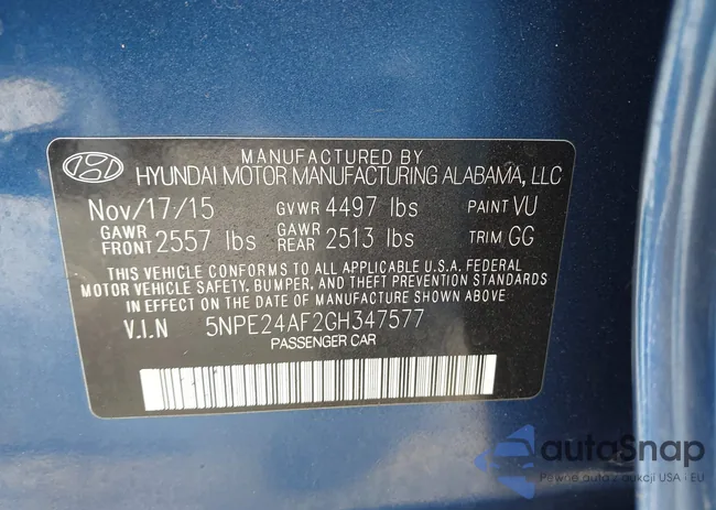 5NPE24AF2GH347577: 42769574