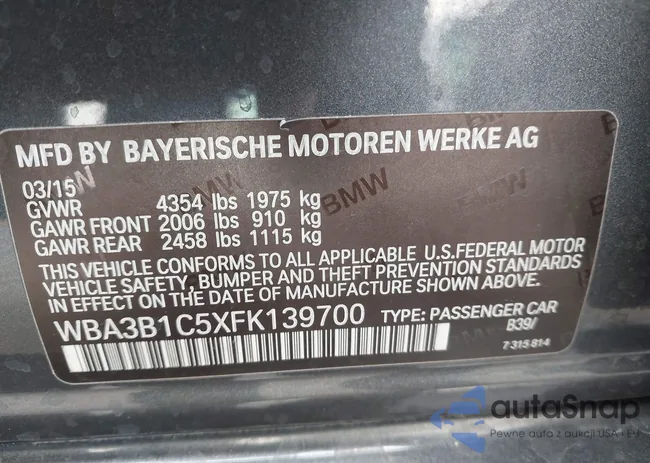 WBA3B1C5XFK139700: 42768650