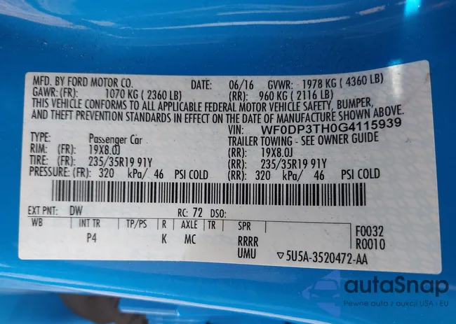 WF0DP3TH0G4115939: 42768670