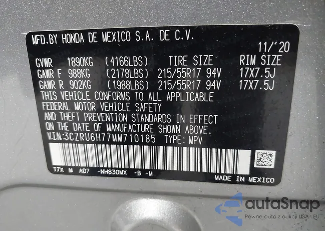 3CZRU6H77MM710185: 42768930