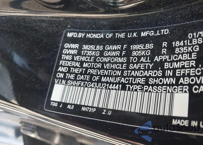 SHHFK7G43JU214441: 42770067