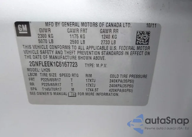 2GNFLEEK1C6167723: 42770093