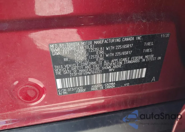 2T3P1RFV0MW164031: 42770125