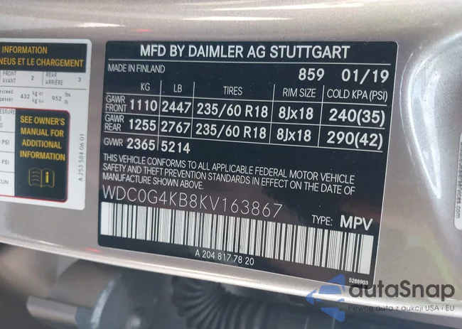 WDC0G4KB8KV163867: 42770171