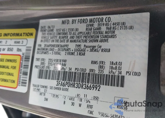 3FA6P0HR3DR366992: 42770180