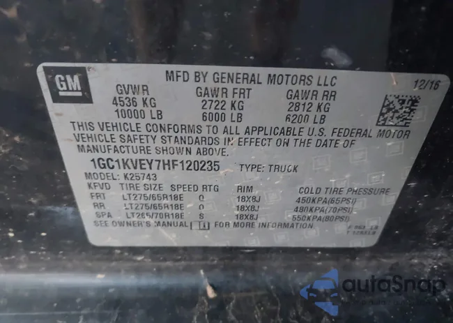 1GC1KVEY7HF120235: 42770202