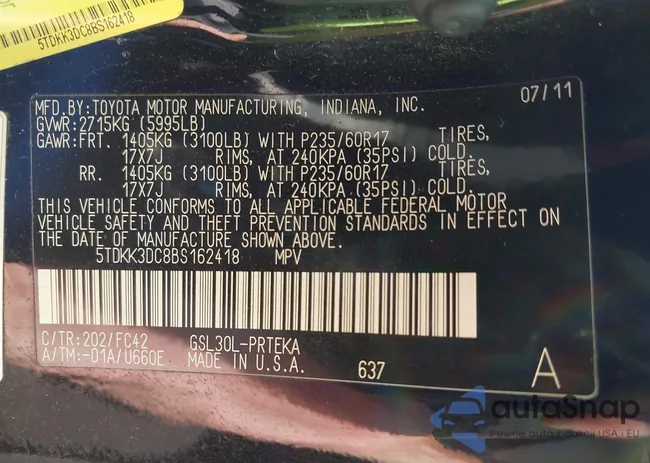 5TDKK3DC8BS162418: 42770273