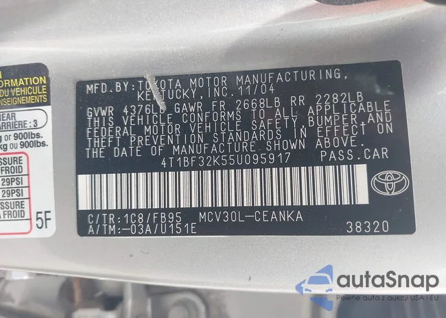 4T1BF32K55U095917: 42770274