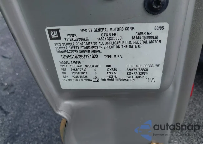 1GNEC16Z86J121023: 42770372