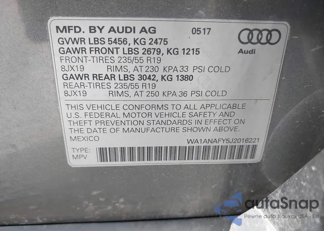 WA1ANAFY5J2016221: 42769661