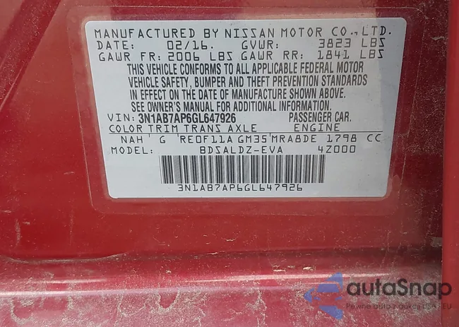 3N1AB7AP6GL647926: 42769663