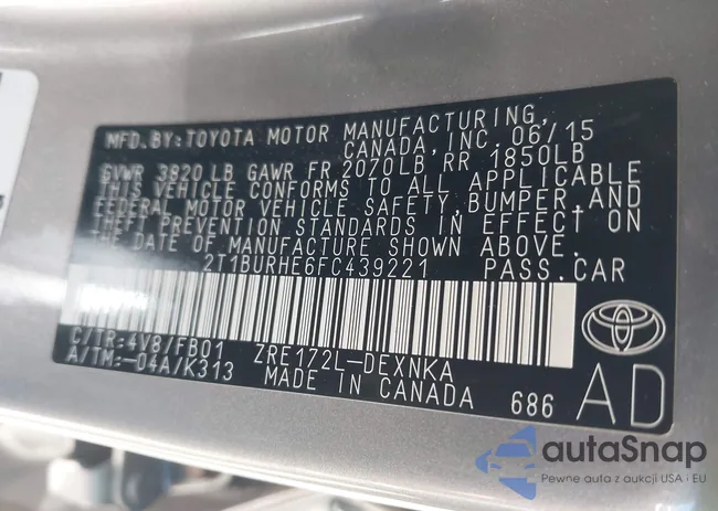 2T1BURHE6FC439221: 42769732