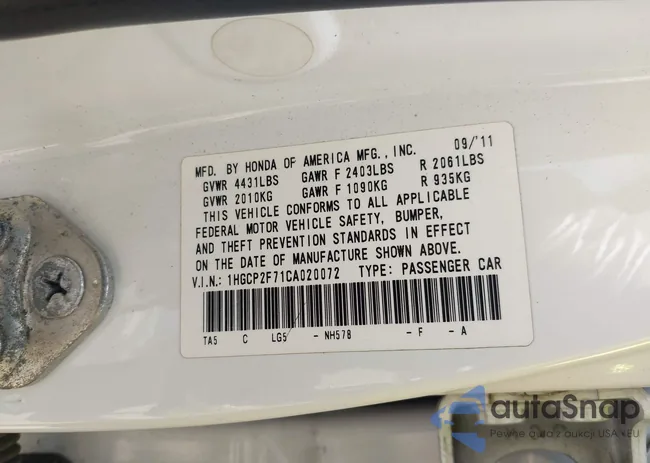 1HGCP2F71CA020072: 42769845