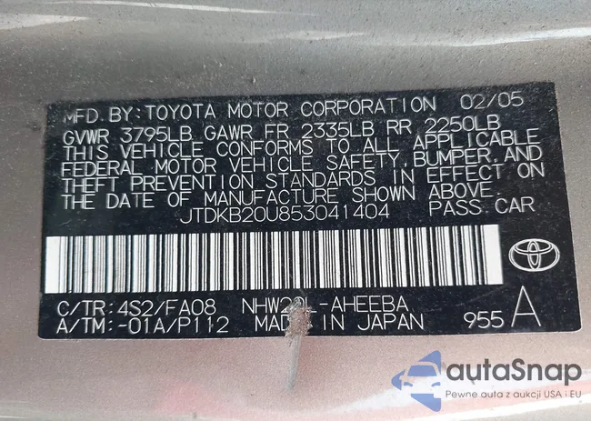 JTDKB20U853041404: 42769846