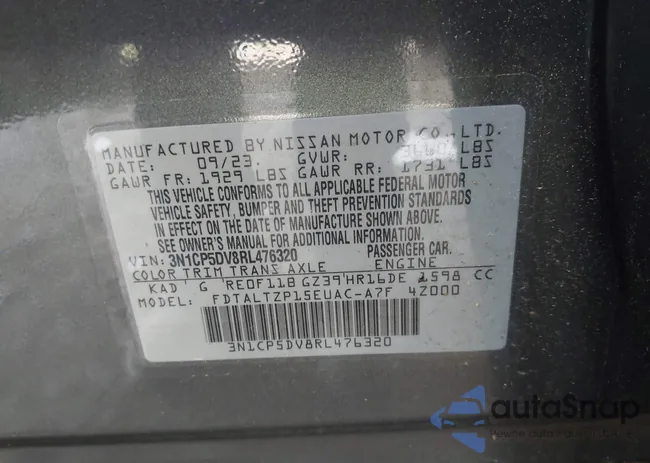 3N1CP5DV8RL476320: 42769889