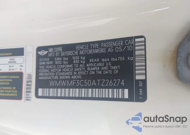 WMWMF3C50ATZ26274: 42769986