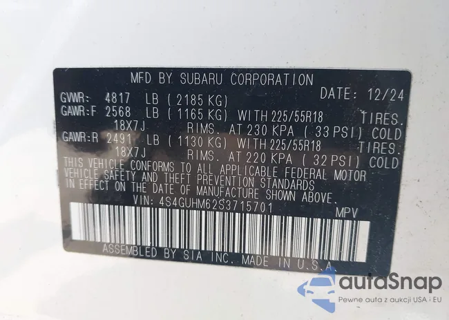 4S4GUHM62S3715701: 42769993