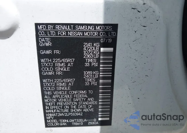 KNMAT2MV2LP510942: 42770015