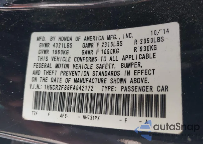 1HGCR2F86FA042172: 42771093