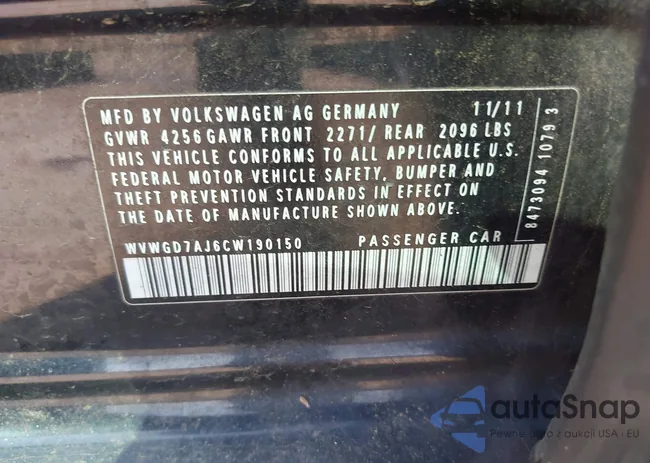 WVWGD7AJ6CW190150: 42771154