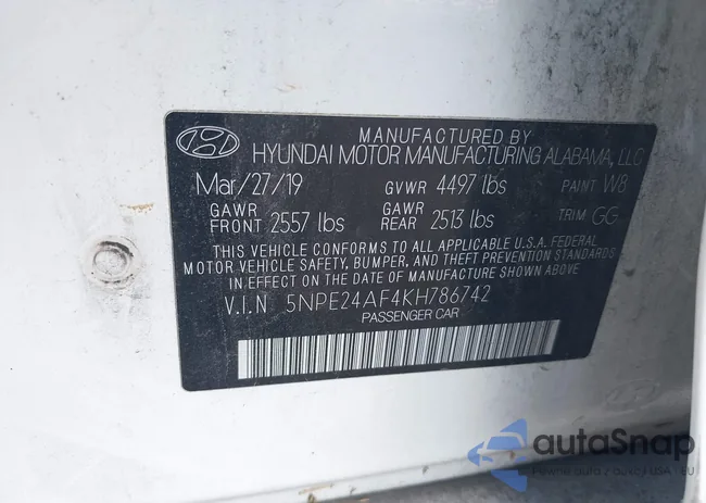 5NPE24AF4KH786742: 42771283