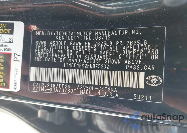 4T1BF1FK2FU975232: 42771323