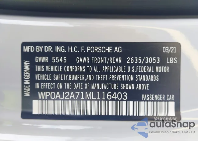 WP0AJ2A71ML116403: 42771353