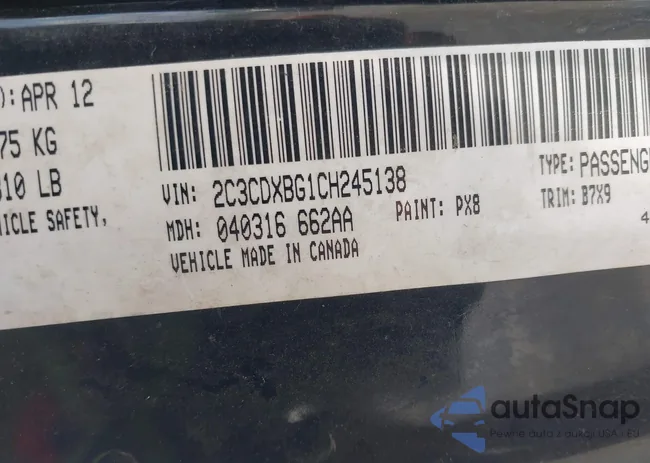 2C3CDXBG1CH245138: 42771382