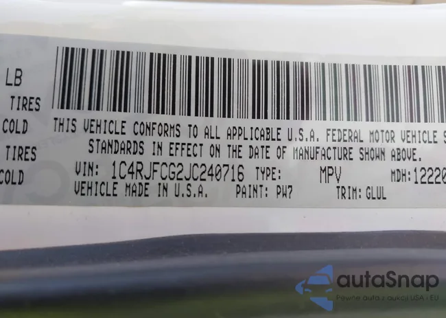 1C4RJFCG2JC240716: 42771444