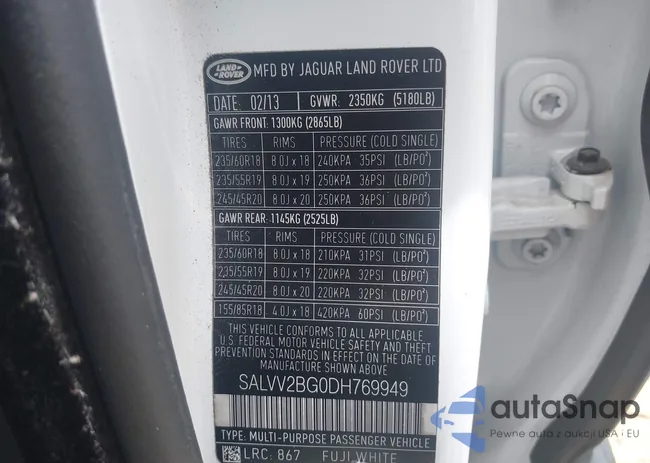 SALVV2BG0DH769949: 42771575