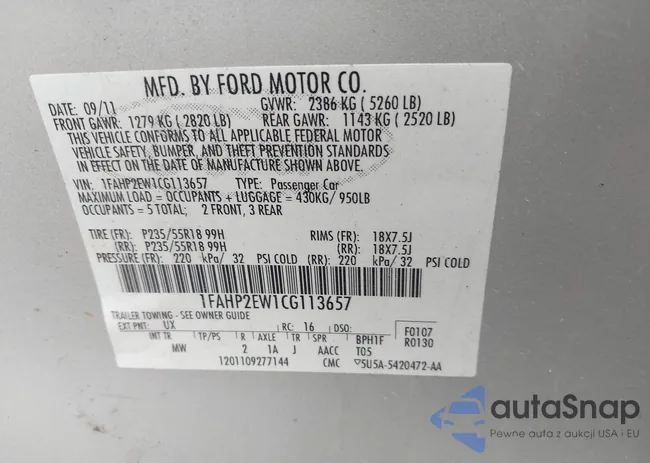 1FAHP2EW1CG113657: 42770836