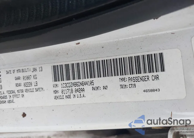 1C3CDZAB6DN644105: 42770943