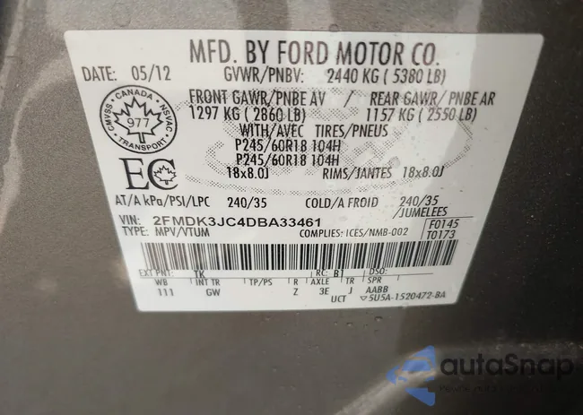 2FMDK3JC4DBA33461: 42770951