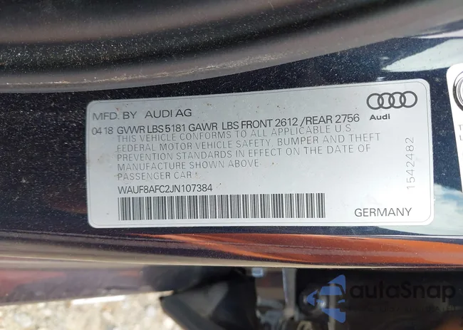 WAUF8AFC2JN107384: 42770999