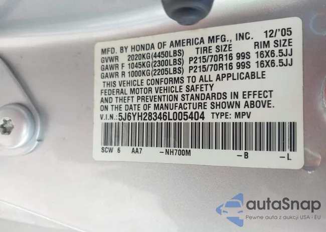 5J6YH28346L005404: 42772233