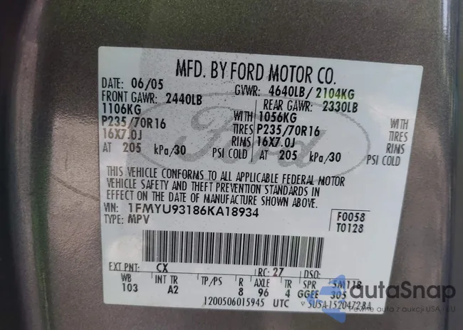 1FMYU93186KA18934: 42772247