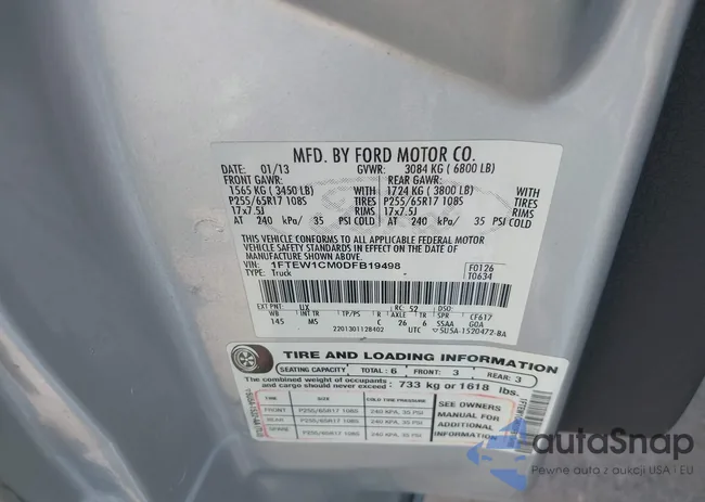 1FTEW1CM0DFB19498: 42772291