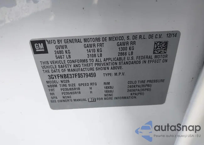 3GYFNBE37FS579459: 42772320