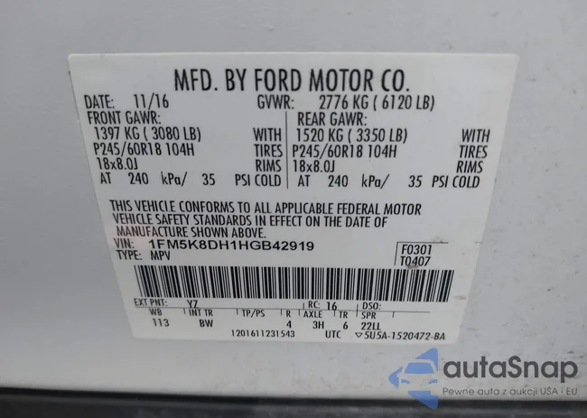 1FM5K8DH1HGB42919: 42772415