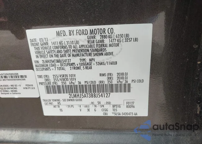 2LMHJ5AT3BBJ54127: 42772454