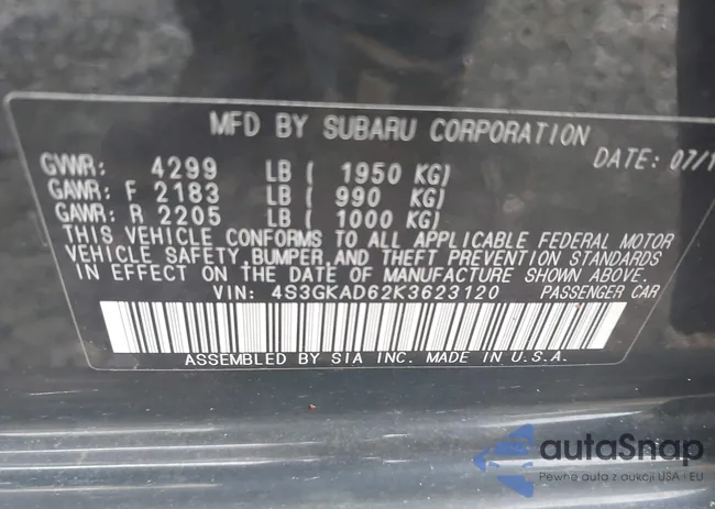 4S3GKAD62K3623120: 42772595