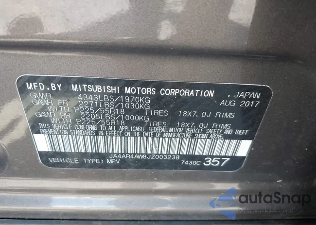 JA4AR4AW8JZ003238: 42771643