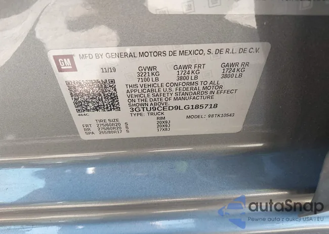 3GTU9CED9LG185718: 42771776