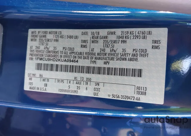 1FMCU9HD2KUA09464: 42771884