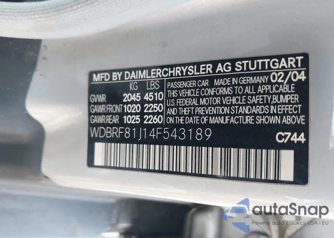 WDBRF81J14F543189: 42771897