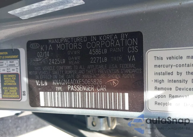 KNAGN4ADXE5065826: 42773116