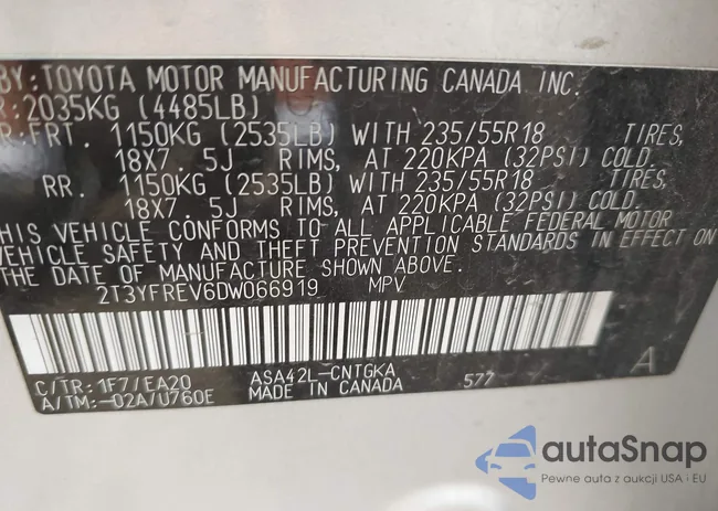 2T3YFREV6DW066919: 42773151