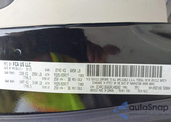 2C4RC1BG6GR148202: 42773250