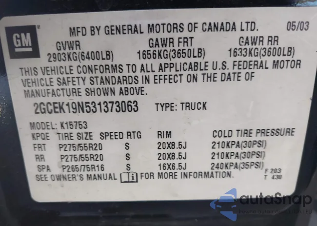 2GCEK19N531373063: 42773430