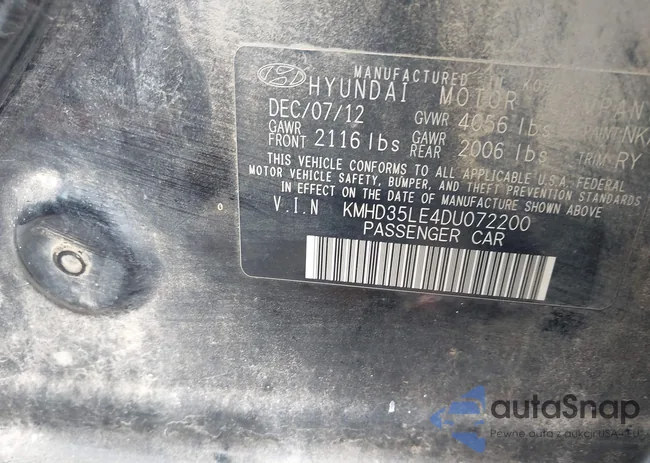 KMHD35LE4DU072200: 42772662